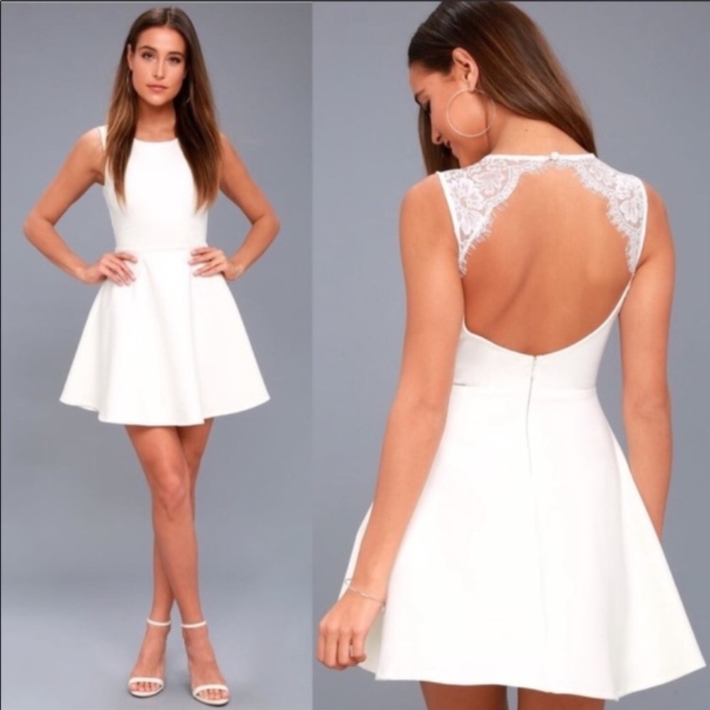 NWT Lulu’s Need You Close white skater dress